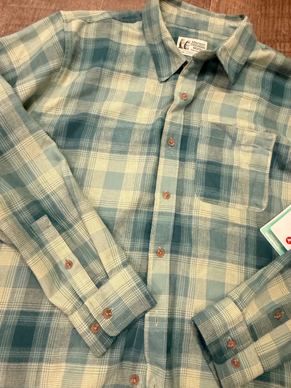MARMOT Fairfax Lightweight Brushed Flannel L/S Dark Jungle Medium NWT gorpcore